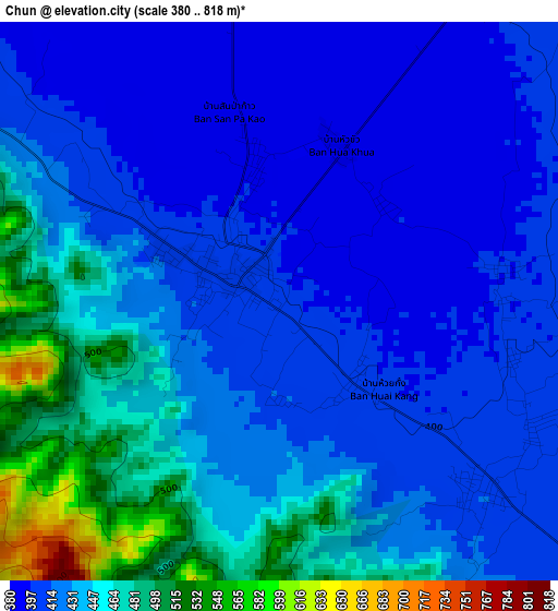 Chun elevation map