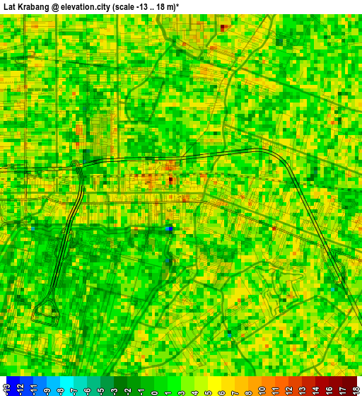 Lat Krabang elevation map