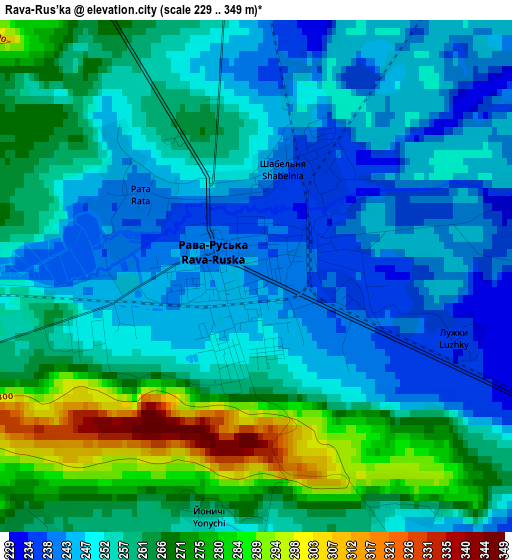 Rava-Rus’ka elevation map