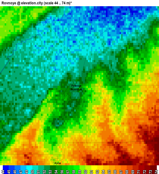 Rovnoye elevation map