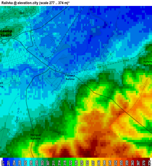 Ralivka elevation map