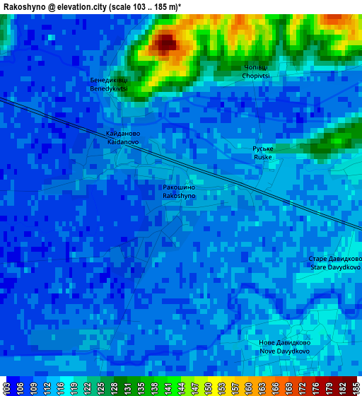 Rakoshyno elevation map