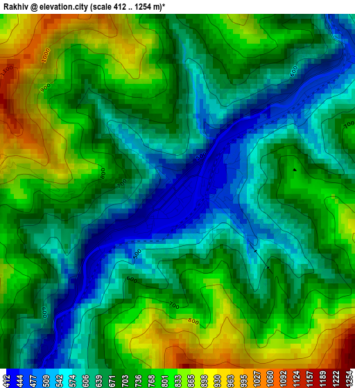 Rakhiv elevation map