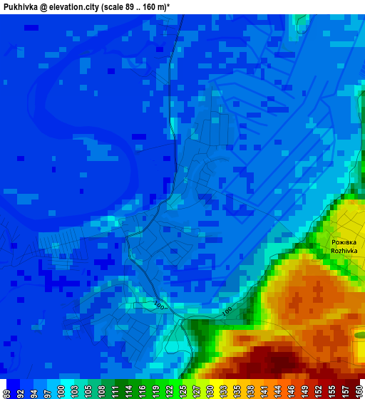 Pukhivka elevation map