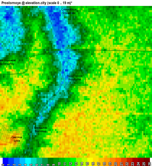 Prostornoye elevation map