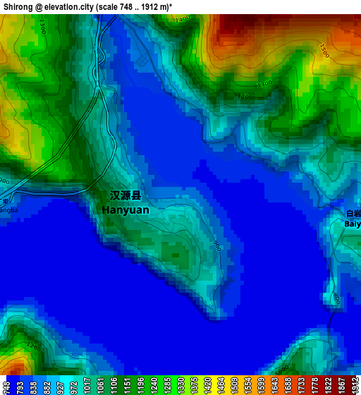 Shirong elevation map