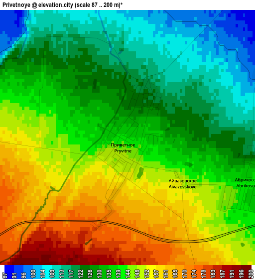 Privetnoye elevation map