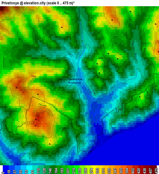 Privetnoye elevation map