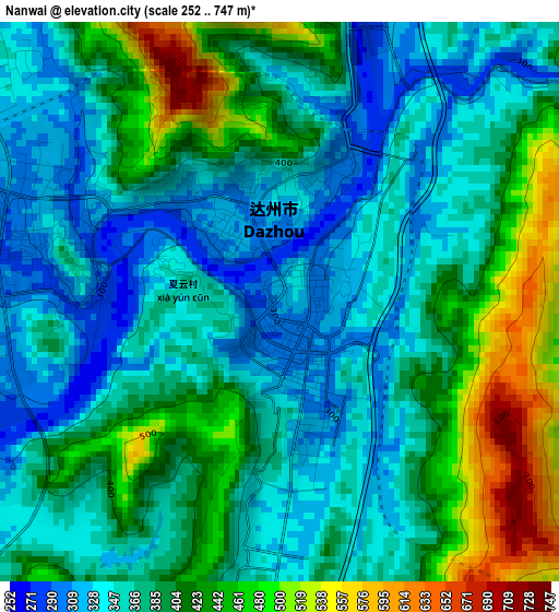 Nanwai elevation map