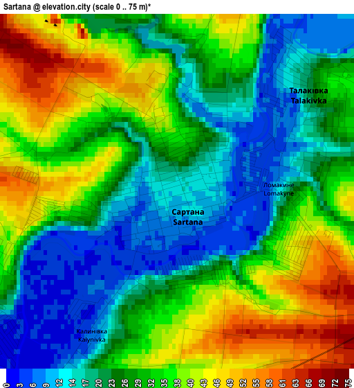 Sartana elevation map