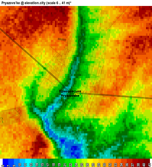 Pryazovs’ke elevation map