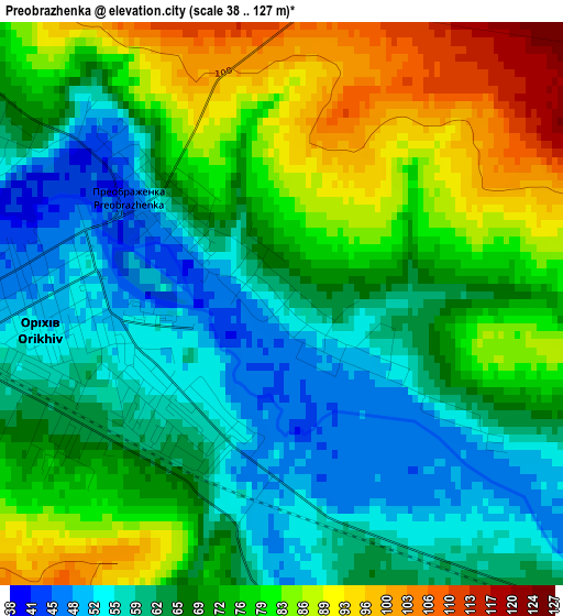 Preobrazhenka elevation map