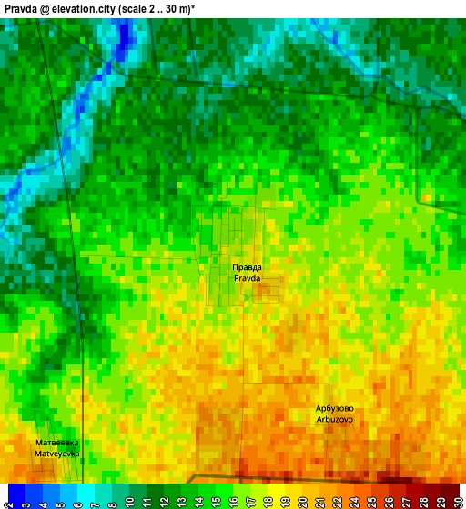 Pravda elevation map