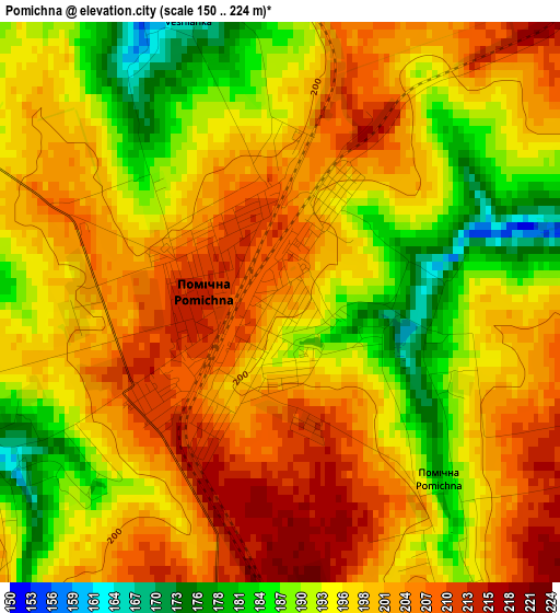 Pomichna elevation map