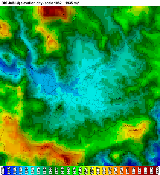 Dhī Jalāl elevation map