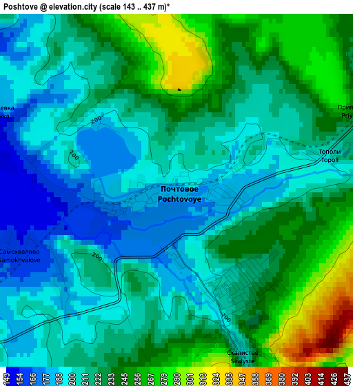 Poshtove elevation map