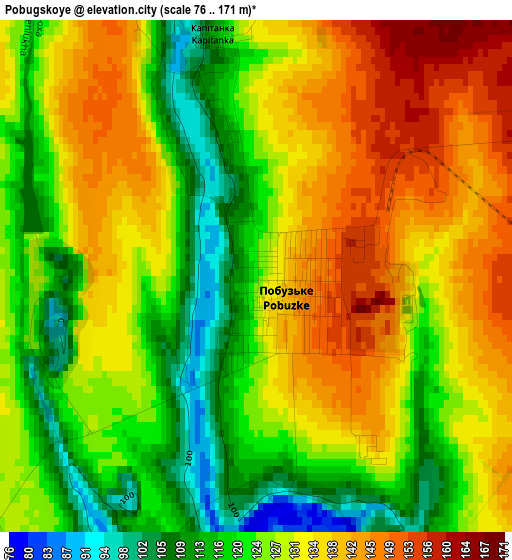 Pobugskoye elevation map