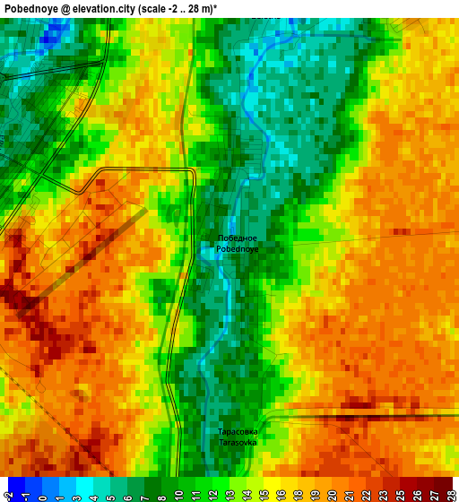 Pobednoye elevation map