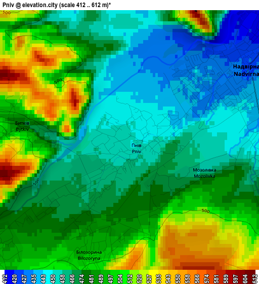 Pniv elevation map