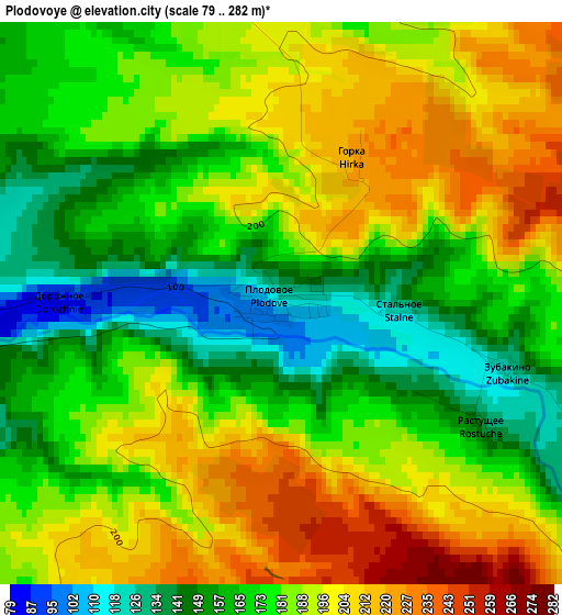 Plodovoye elevation map