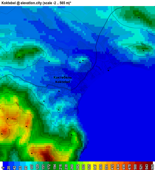 Koktebel elevation map