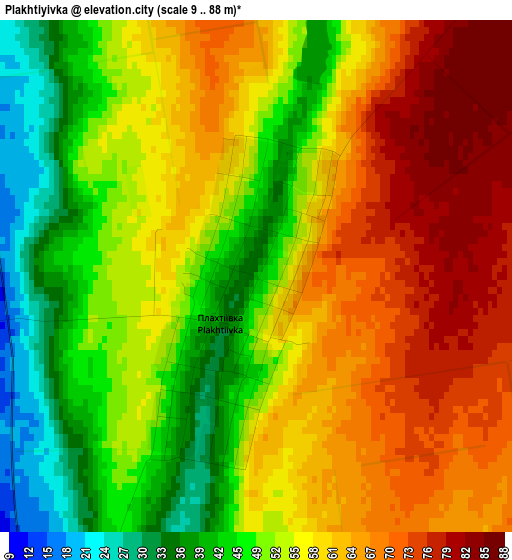 Plakhtiyivka elevation map