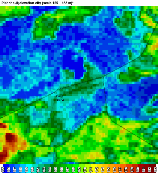 Pishcha elevation map