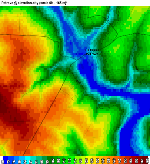 Petrove elevation map