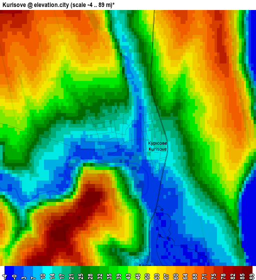 Kurisove elevation map