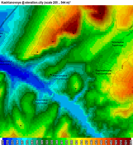 Kashtanovoye elevation map