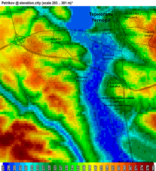 Petrikov elevation map