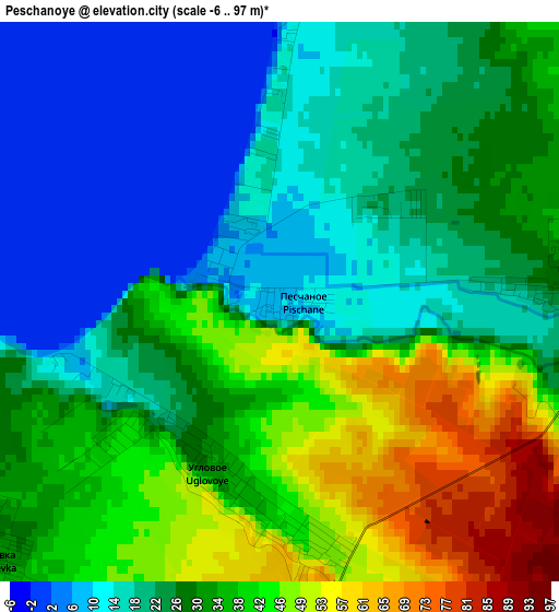 Peschanoye elevation map