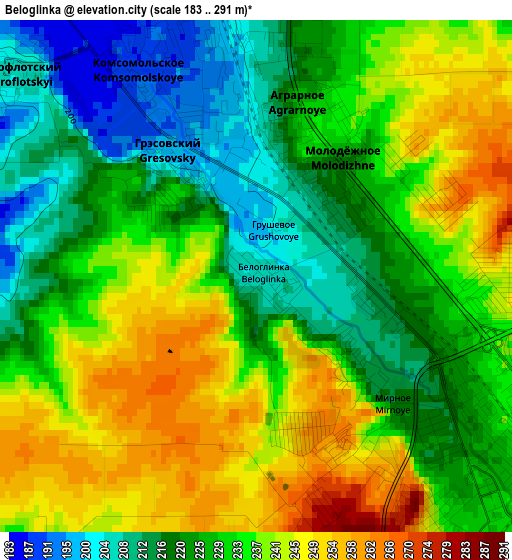 Beloglinka elevation map