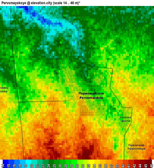 Pervomayskoye elevation map