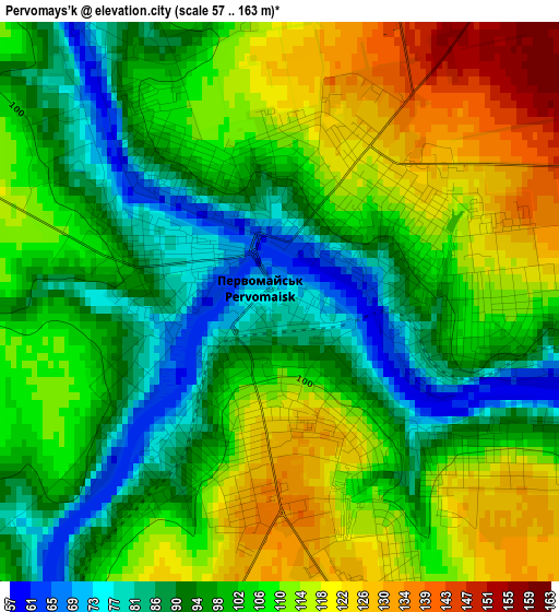 Pervomays’k elevation map