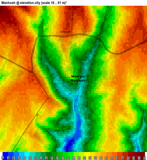 Manhush elevation map