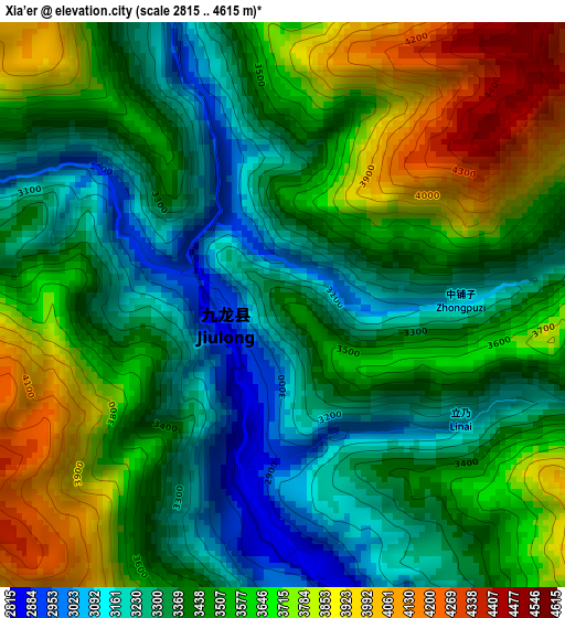 Xia’er elevation map