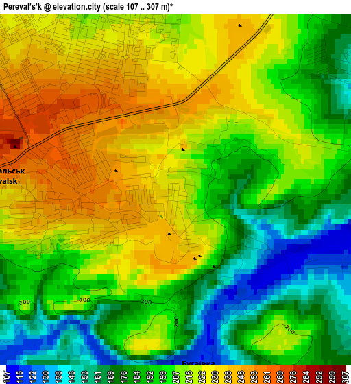 Pereval’s’k elevation map