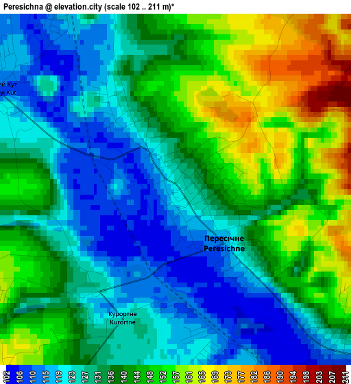 Peresichna elevation map