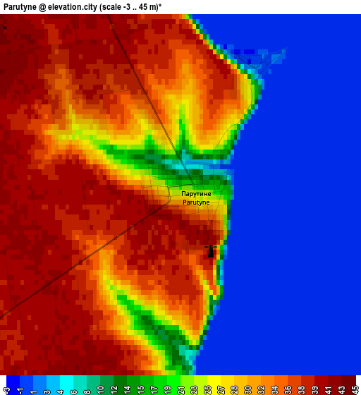 Parutyne elevation map