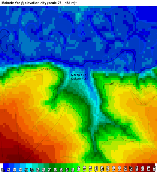 Makariv Yar elevation map