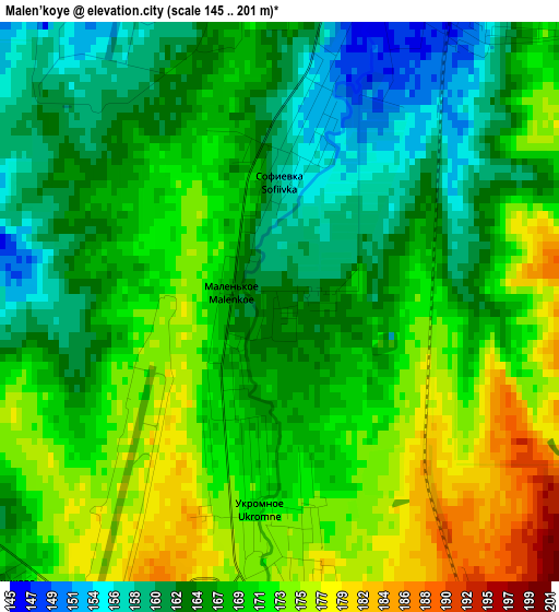 Malen’koye elevation map