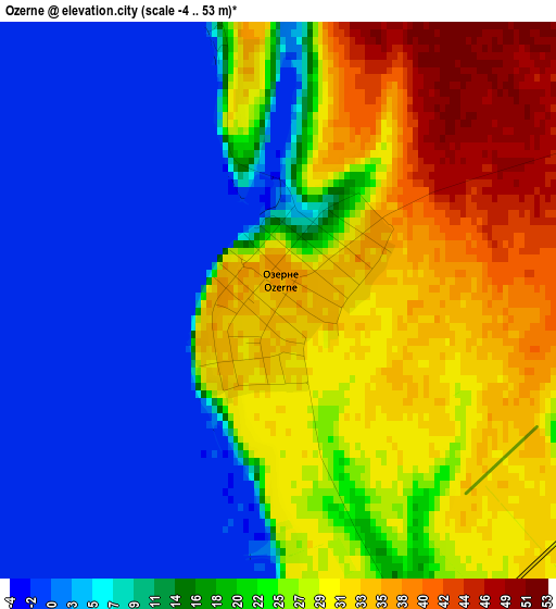 Ozerne elevation map