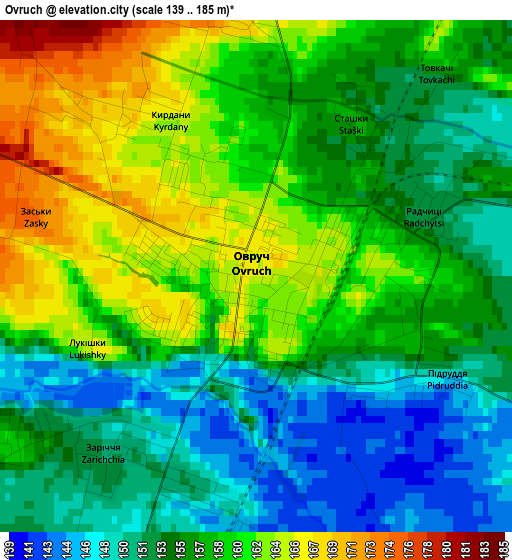 Ovruch elevation map