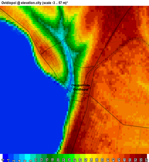 Ovidiopol elevation map