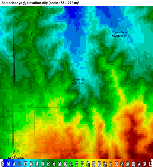 Solnechnoye elevation map