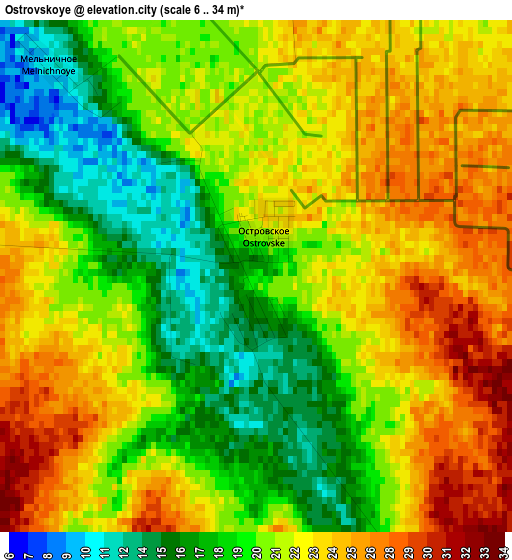 Ostrovskoye elevation map