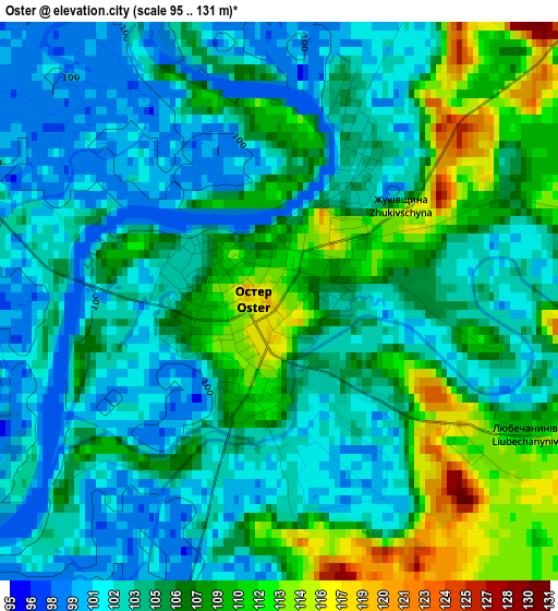 Oster elevation map