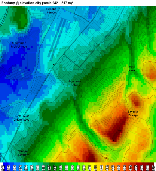 Fontany elevation map