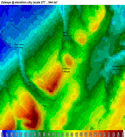 Zalesye elevation map